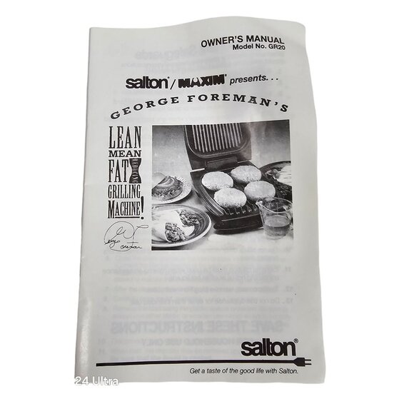 George Foreman Grill Accessories Manuals Drip Tray Spatula Extension Legs - Picture 4 of 9